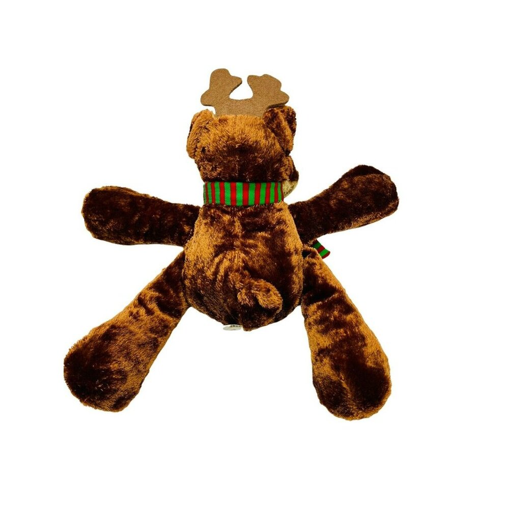 Hallmark Rodney Reindeer Plush Vintage Red Green‎ Stripe Scarf 12" - Picture 4 of 6